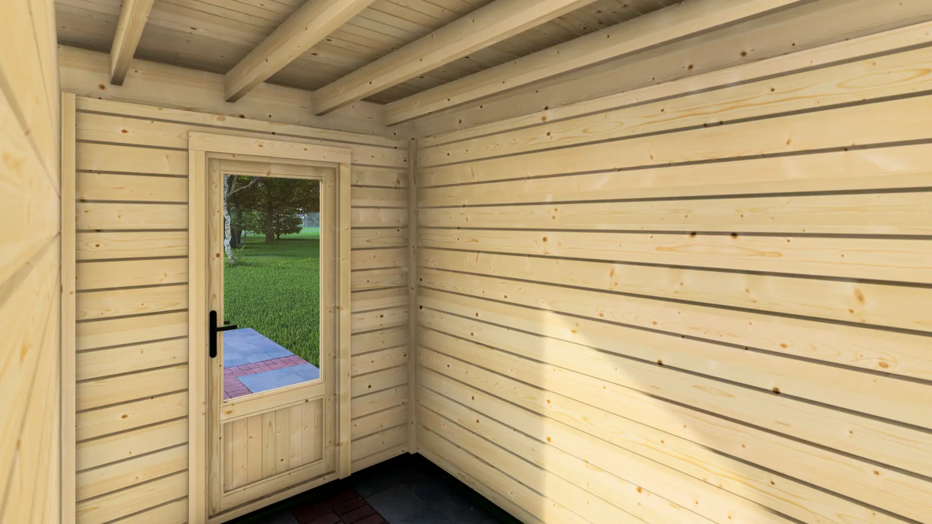 Dārza mājiņa 2x3m - kompakta un praktiska koka konstrukcija Dārza mājiņa 2x3m ir kompakta 6m² liela ziemeļu egles konstrukcija ar horizontālu apšuvumu un plakanu jumtu, kas nodrošina dārza sakoptību.